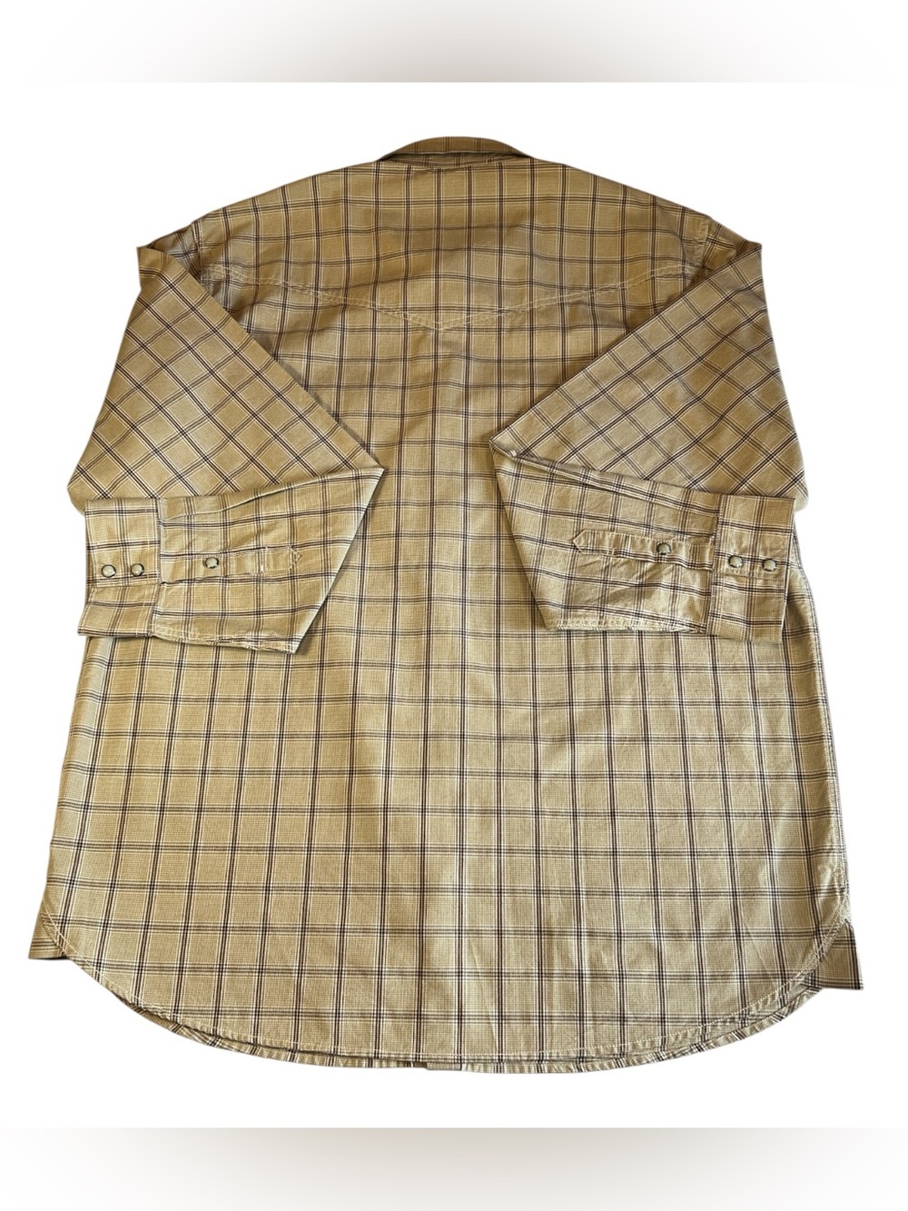 Men's Tan Plaid Pearl Snap Shirt by Blue Ranchwear -Size XXL - Picture 2 of 12